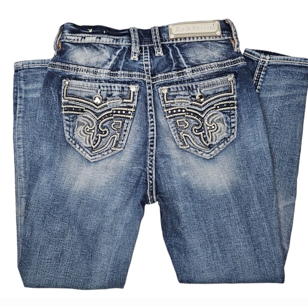 ROCK REVIVAL "Ferry" Skinny Ankle Jeans | Embroidered | Women's 27